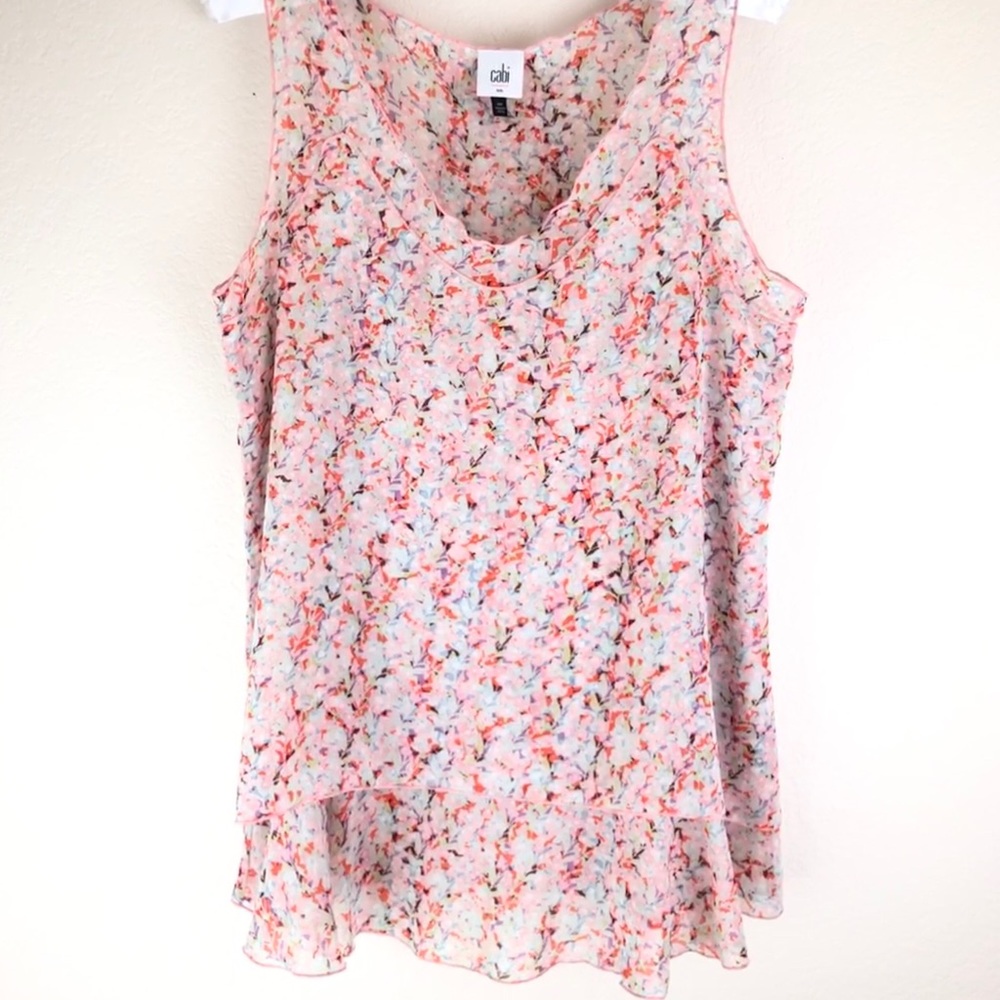 CABIChiffon Confetti Print Layered Prairie Blouse